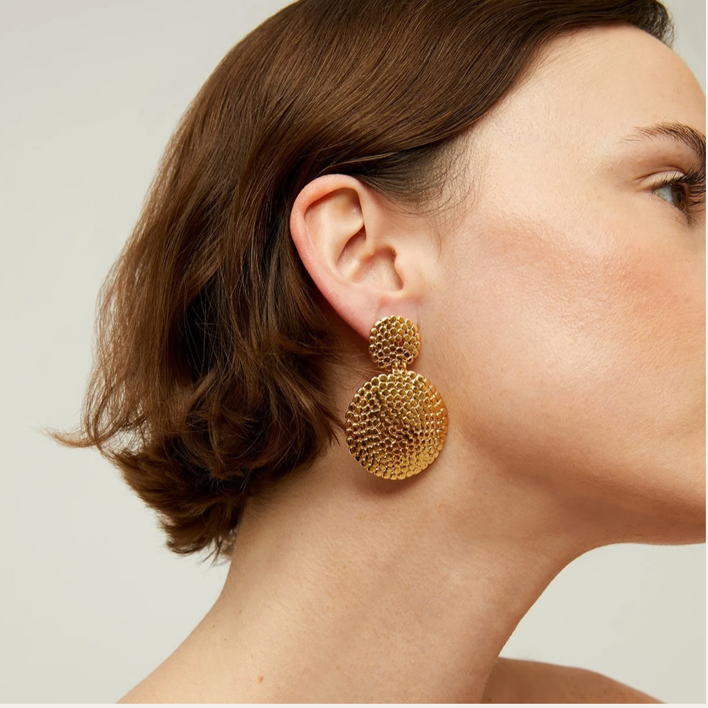 Pendientes Onde Lucky mida petita daurada