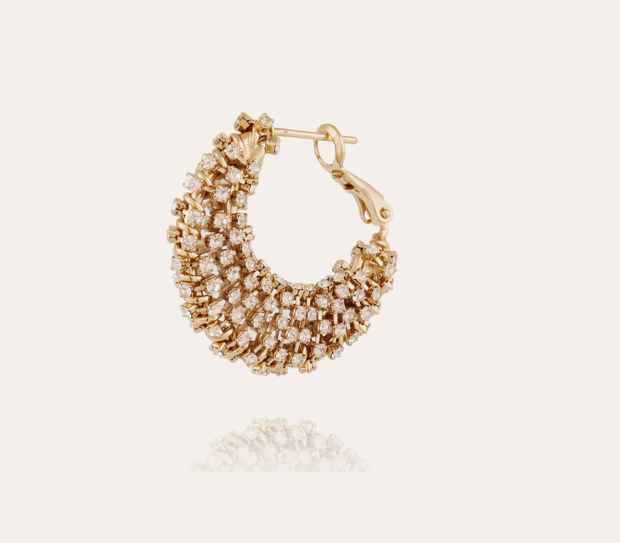 Pendientes Izzia strass tamaño pequeño dorado