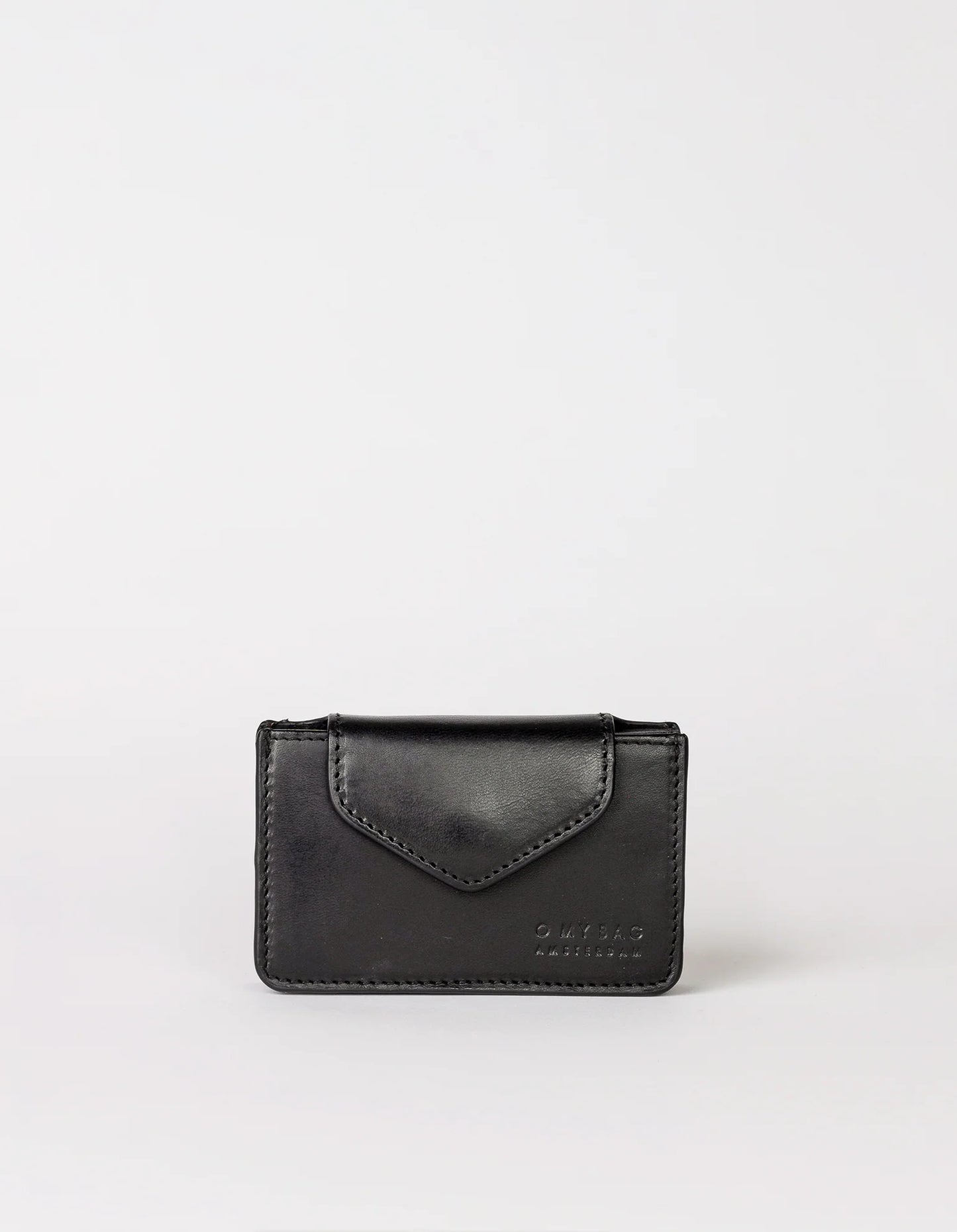 ARMONICA WALLET BLACK Compact leather wallet - with coin pocket