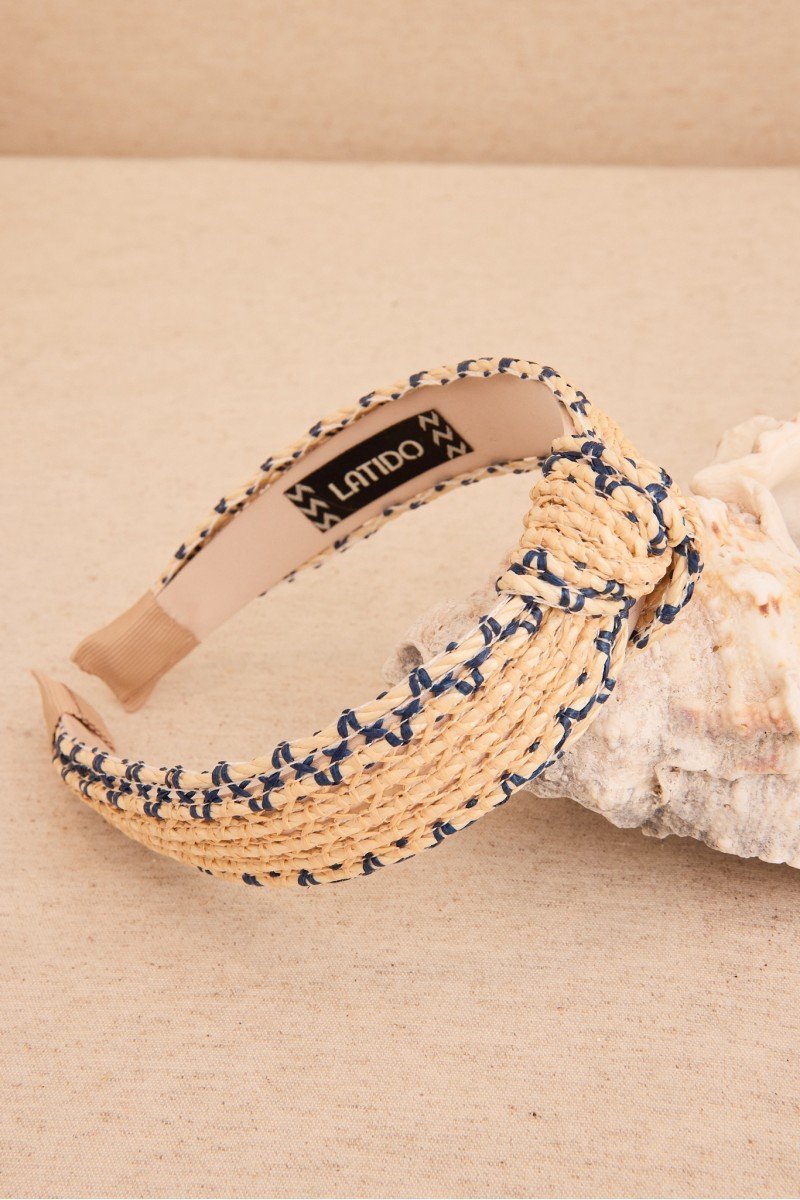 Diadema rafia ribeteada, 3 colores