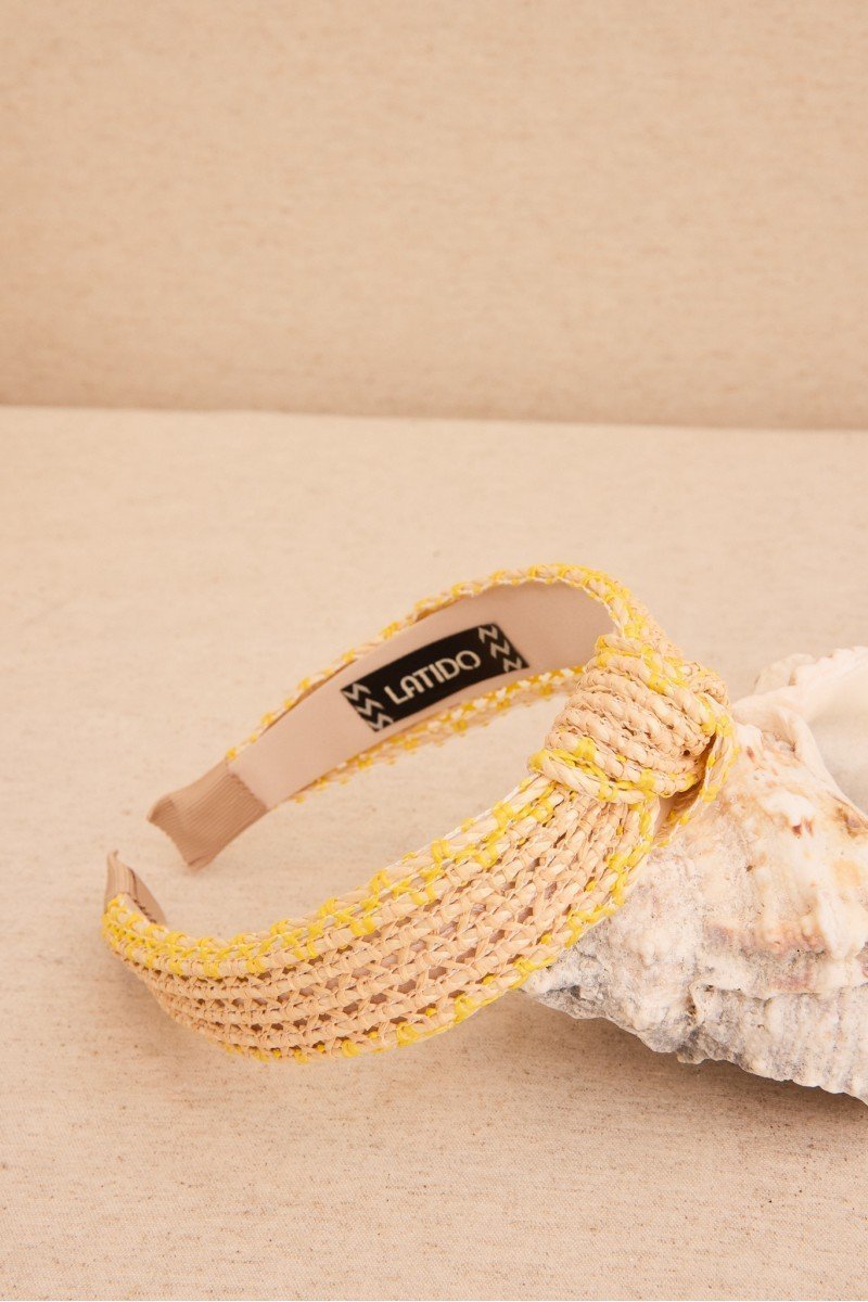 Diadema rafia ribeteada, 3 colores