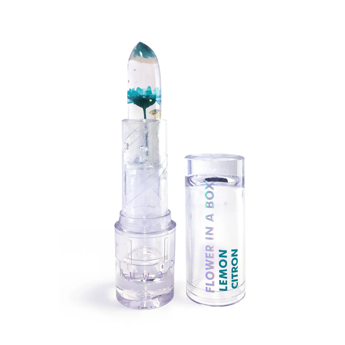 Labial Brillante Flor en Caja- Limón - Turquesa