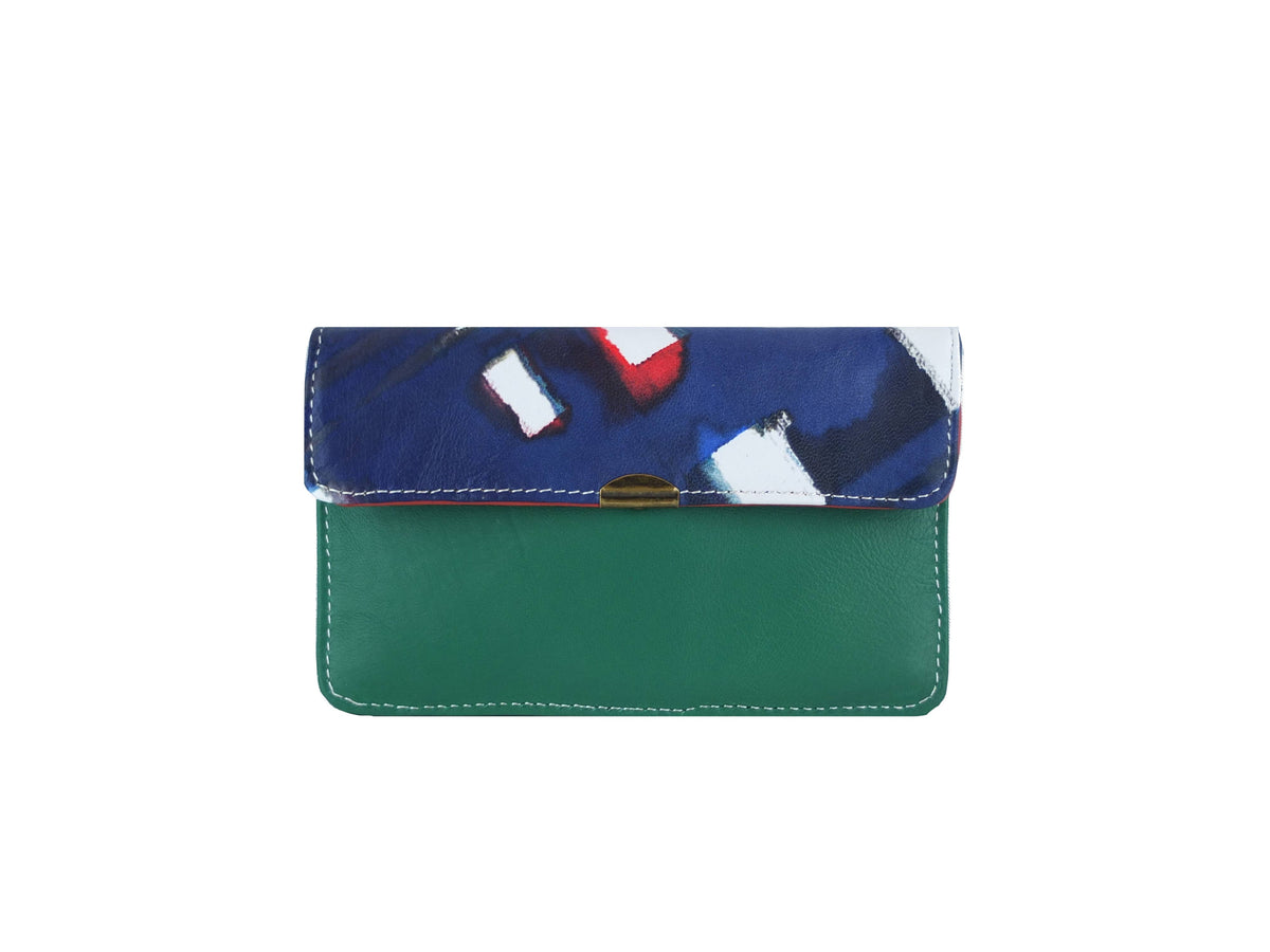 Cartera de cuero con múltiples bolsillos