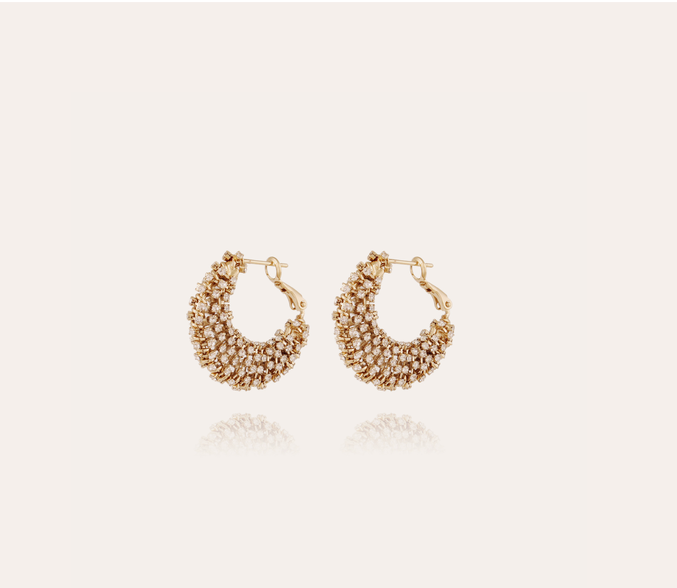 Pendientes Izzia strass tamaño pequeño dorado