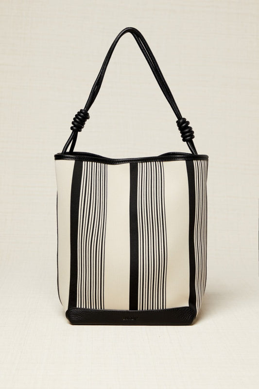 Bolso maxi shopper rayas Negro