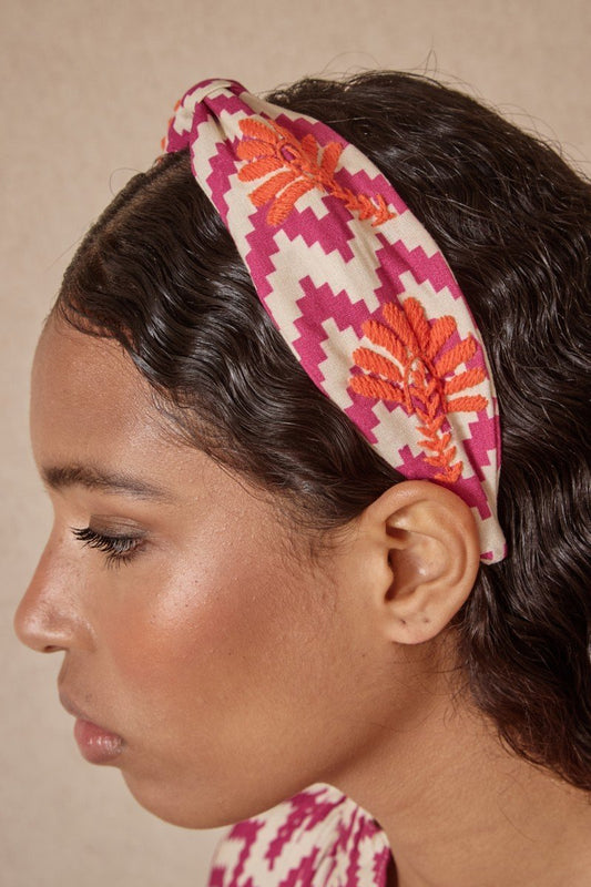 Diadema zigzag bordada, 2 colores