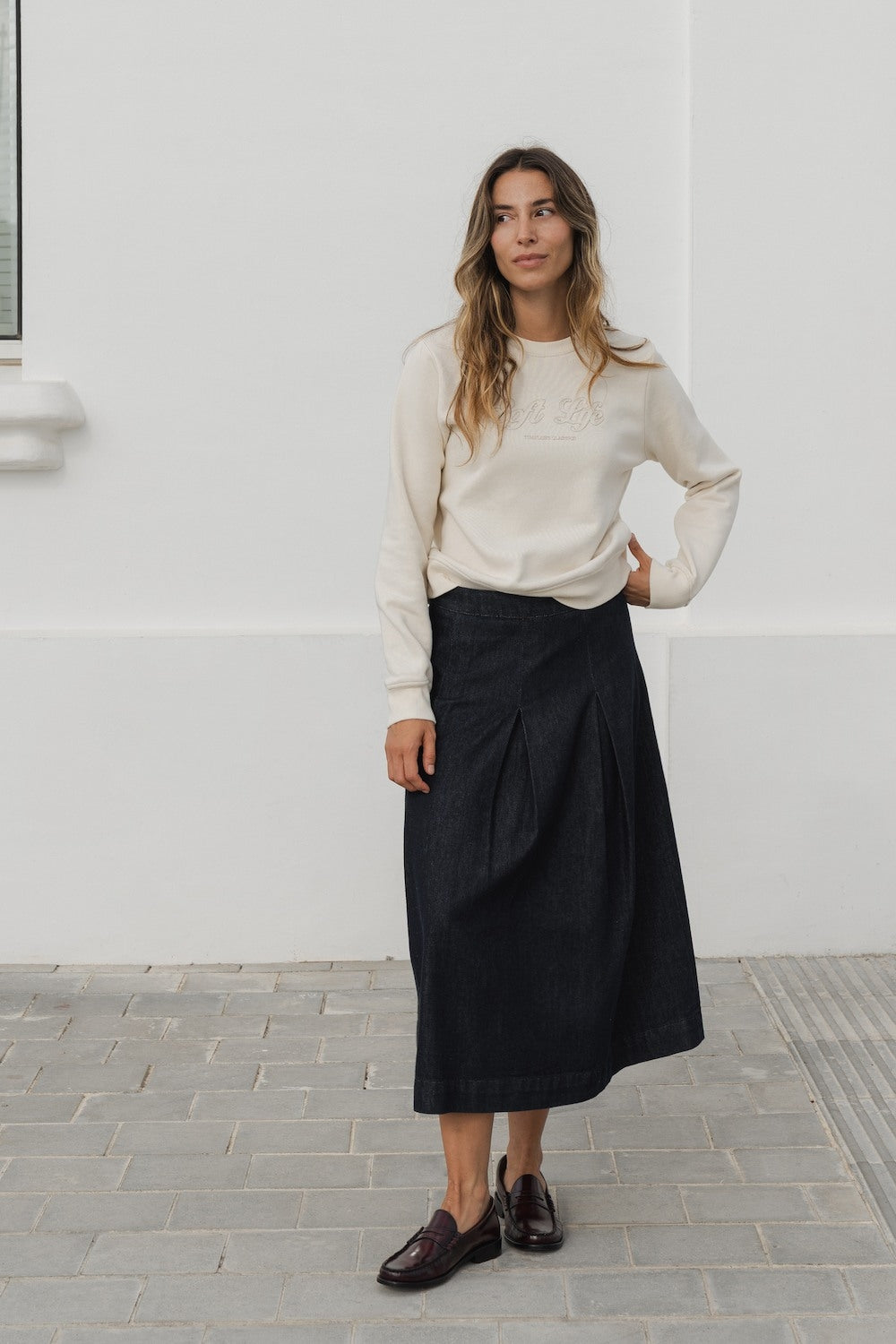 FALDA MIDI DENIM PHOENIX