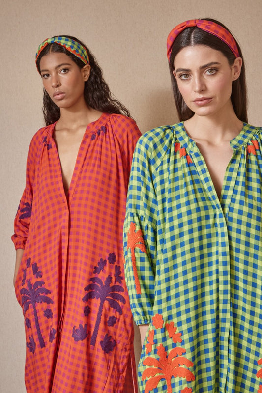 Kurta vichy bordada